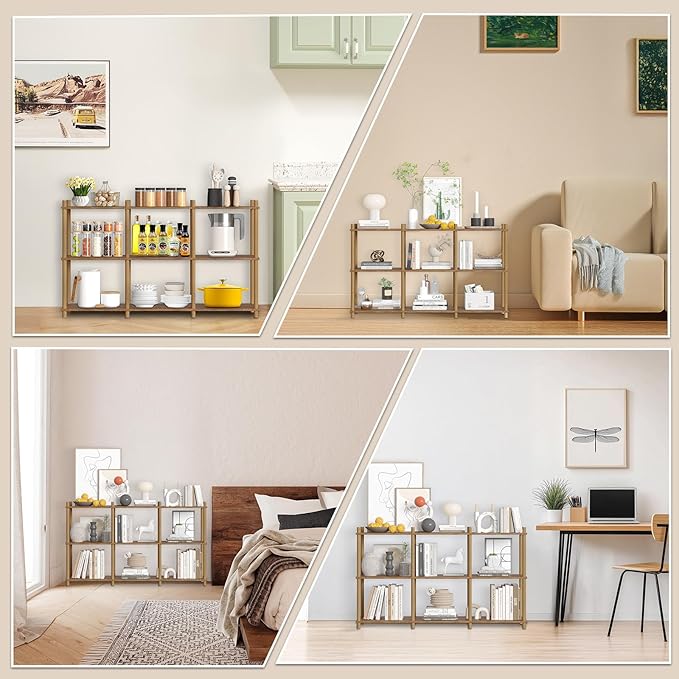 YGYQZ 3 Tier Short Book Shelf, 6 Cube Storage Shelf Organizer Bookshelf - Image 8