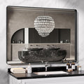 Hasipu Black Bathroom Mirror for Wall, 48 x 36 Inch Metal Framed Bathroom by Whatssuitableisthebest