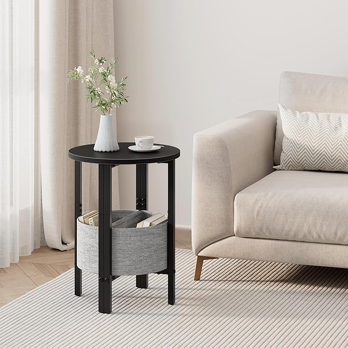 Vagusicc Small Round Side Table End Table, Tall Accent Table - Image 8