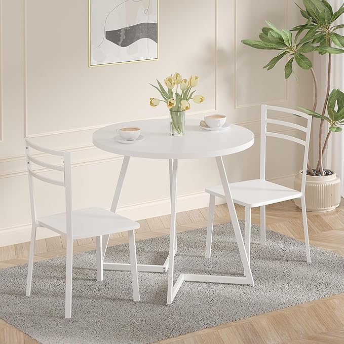 VECELO Small Round Dining Table Set - Image 3