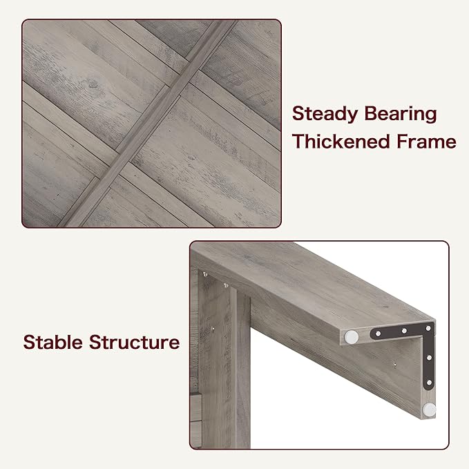 CABIHOME Dining Table for 4-6, Farmhouse Large Kitchen Dining Table, - Image 7