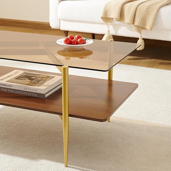 Rectangle Coffee Table, Mid-Century Modern Design, L41*W21*H17 inch, - Image 5
