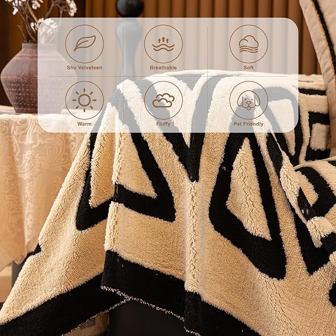 HANDONTIME Boho Sofa Covers for Dogs Black and White Sofa Covers for 3 Cushion - Image 2
