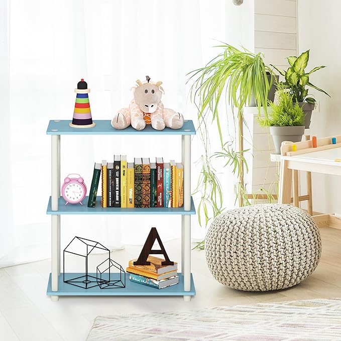 Furinno Turn-N-Tube 3-Tier Compact Multipurpose Shelf Display Rack, Light - Image 2