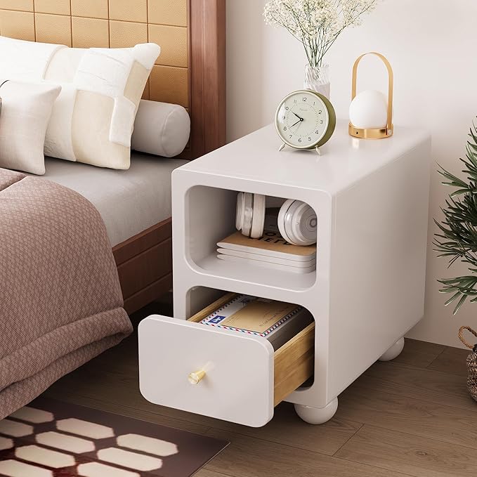 Solid Wood Nightstand, Narrow Night Stand - Image 2