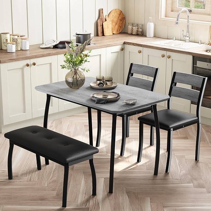 Dining Table Set for 4, Wooden Kitchen Table by GAOMON