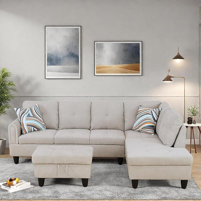 L Shaped Sectional Couches, Modern Modular Sectional Sofa by FONTOI