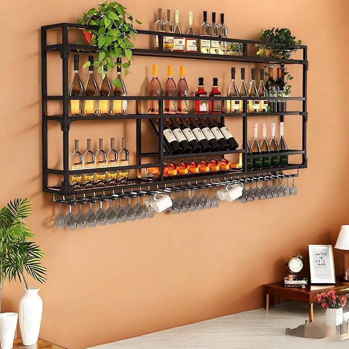 Metal Wall-Mounted Wine Rack - Image 6