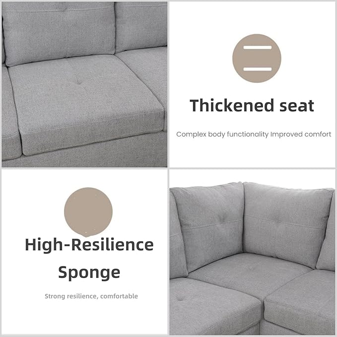 L Shaped Sectional Couches for Living Room, Modern Modular Sectional Sofa - Image 5