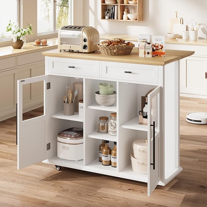 Mobile Modern Storage Island, Rolling Kitchen Island - Image 6