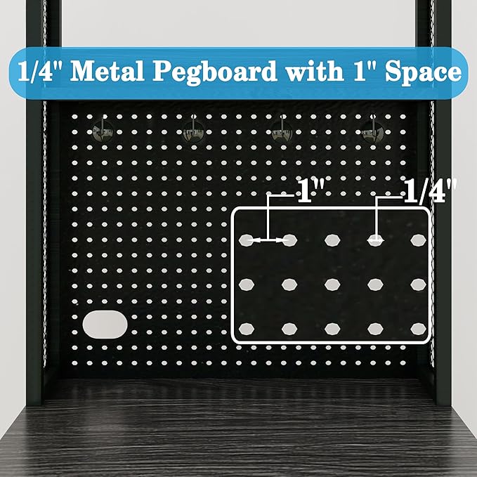 Mini Fridge Stand Shelf with Storage, Bakers Rack Coffee Bar Table Microwave - Image 6