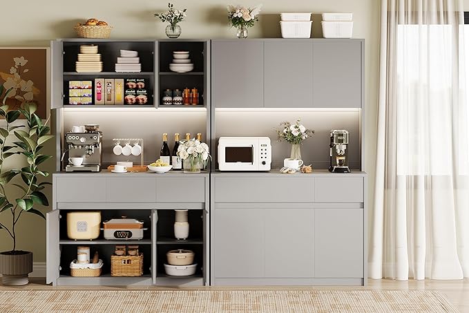Garvee Kitchen Pantry Storage Cabinet, Tall Storage Cabinet - Image 8