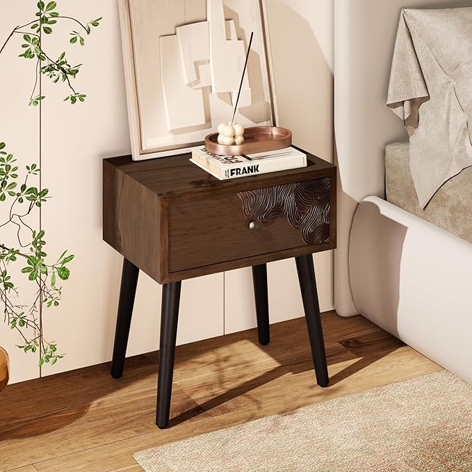 COSIEST Nightstand Set of 2, Mid Century Modern End Table - Image 4