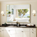 KOCUUY Gold Bathroom Mirror, Living Room, Hang Horizontal/Vertical by KOCUUY