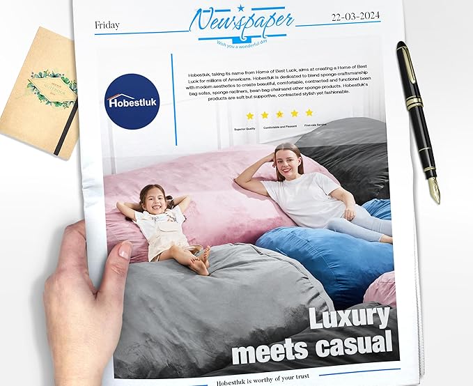 Hobestluk 6FT Bean Bag Chair Large Beanbag Lounger - Image 6