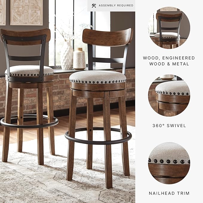 Signature Design by Ashley Valebeck 30" Farmhouse Pub Height Barstool - Image 6