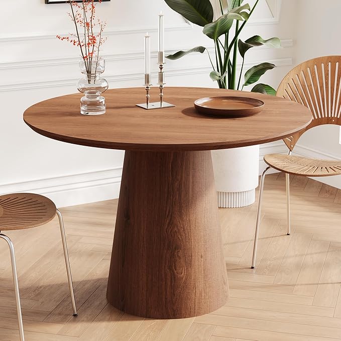 Round Dining Room Table for 4, for Kitchen, Living Room, Small Spaces, by Gaderth