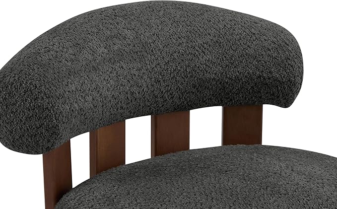 Christopher Knight Home Elvina Boucle Fabric Accent Chair, Solid Wood Single - Image 9