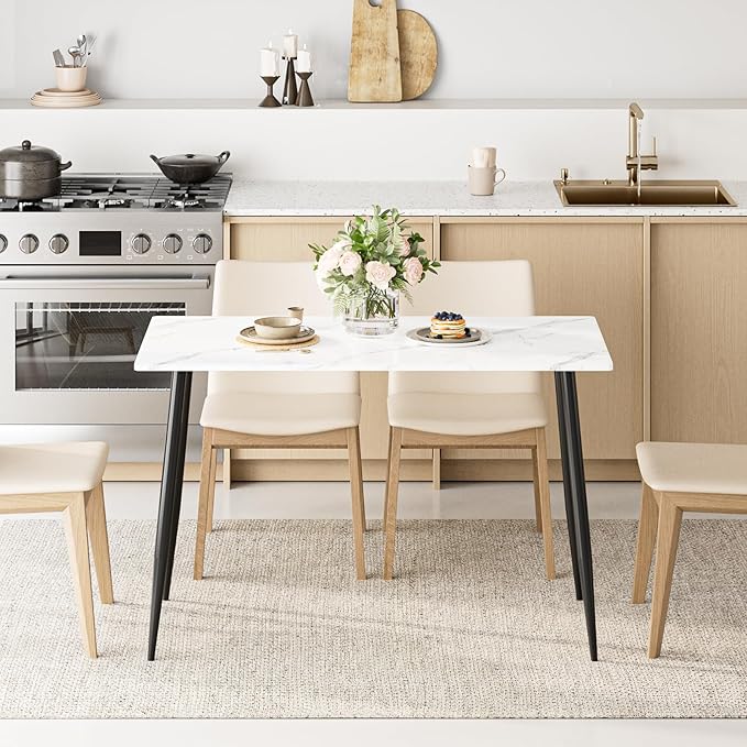 Garden 4 you Wood Dining Table for 4-6 People, Modern Rectangular Indoor Dinner - Image 4