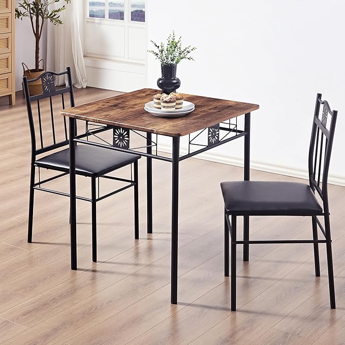 VECELO 3-Piece Small Kitchen Dining Table Set - Image 5