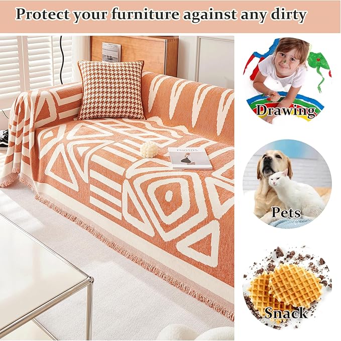 VM VOUGEMARKET Orange Sofa Cover - Image 2
