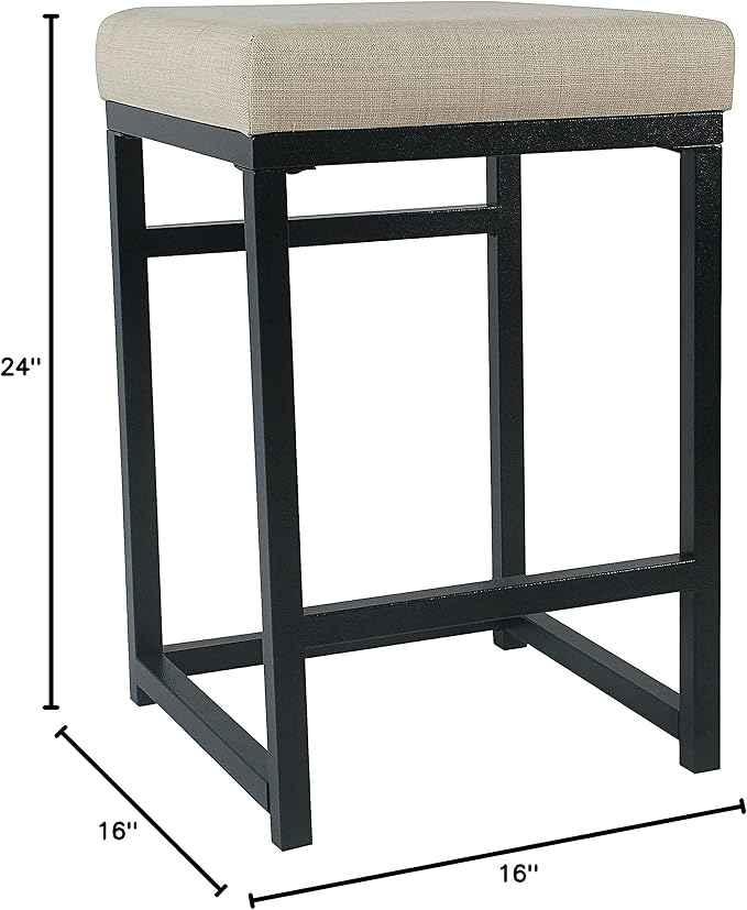 HomePop Home Decor | Modern 24-Inch Counter Stool | Backless Metal Frame Bar - Image 9