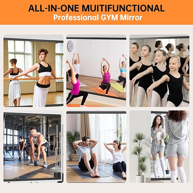 Hasipu 2 Pcs 71''x31'' Home Gym Mirror Large Full Length Wall Mounted Full Body - Image 6