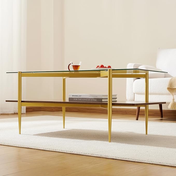 Rectangle Coffee Table, Mid-Century Modern Design, L41*W21*H17 inch, - Image 7
