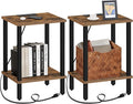TUTOTAK End Table with Charging Station, Side Table with USB Ports and Outlets by WelcometotheTUTOTAKHome