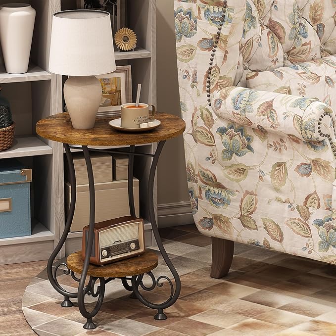 Side Table, Small Round End Table - Image 5