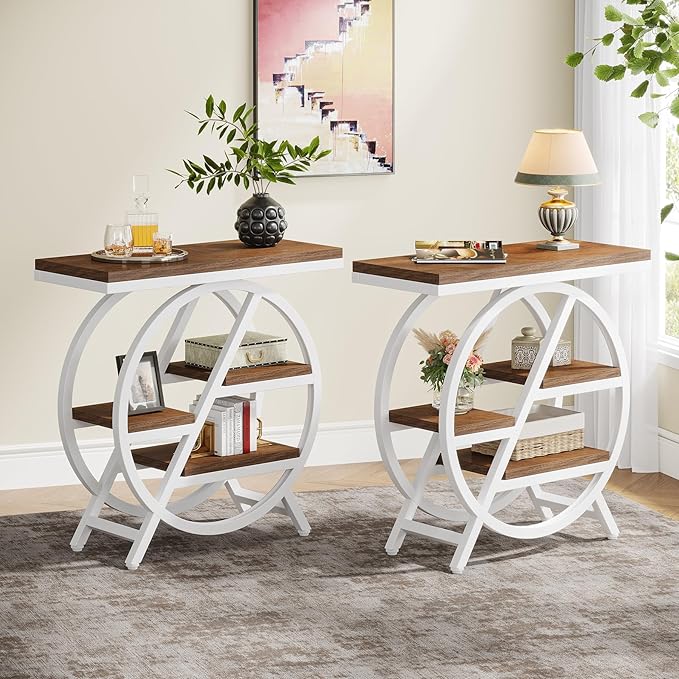 Tribesigns End Table Set of 2, 3-Tier Modern Narrow Side Table by Tribesigns