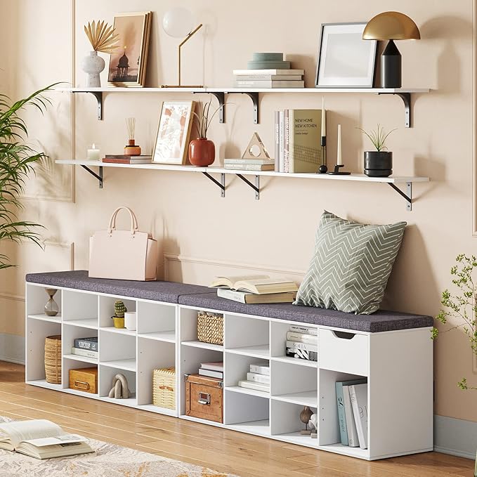 DINZI LVJ Shoe Bench, Entryway Storage Bench - Image 5