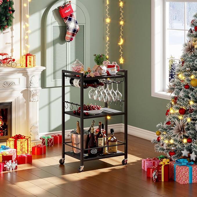 TUTOTAK Bar Cart, Home Bar Serving Cart - Image 9