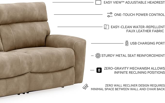 Signature Design by Ashley Next-Gen DuraPella Contemporary Faux Leather Modular - Image 4