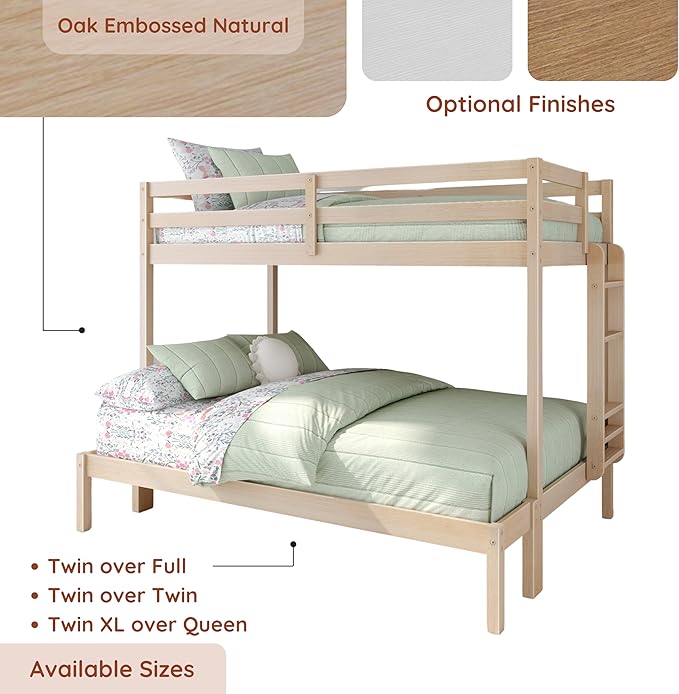 Grain & Grove Bear Twin Over Full Bunk Bed, Sturdy Bunk Bed Frame - Image 7