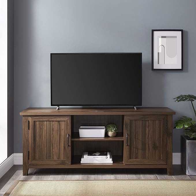 Walker Edison Buren Classic Grooved Door TV Stand - Image 3