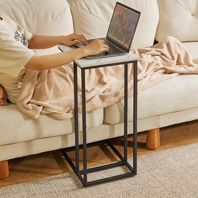 Side Table Small End Table C Shaped, Slide Under Laptop Desk - Image 4