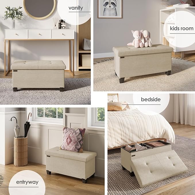 STORAGEBUD Storage Ottoman Bench - Image 4