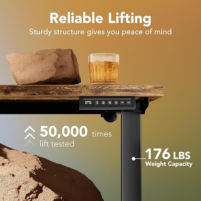 HUANUO Electric Standing Desk, 55 x 24 Inch Height Adjustable Computer Desk - Image 4