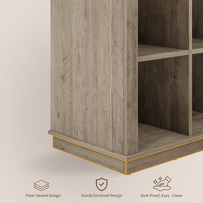 GarveeHome 9 Cube Storage Organizer Bookshelf, 4 Tier Farmhouse Horizontal - Image 8