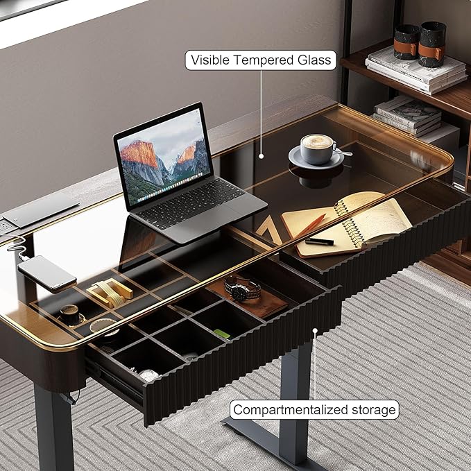 Lartis Office Desk, Electric Computer Lift Table Standing Desk - Image 3