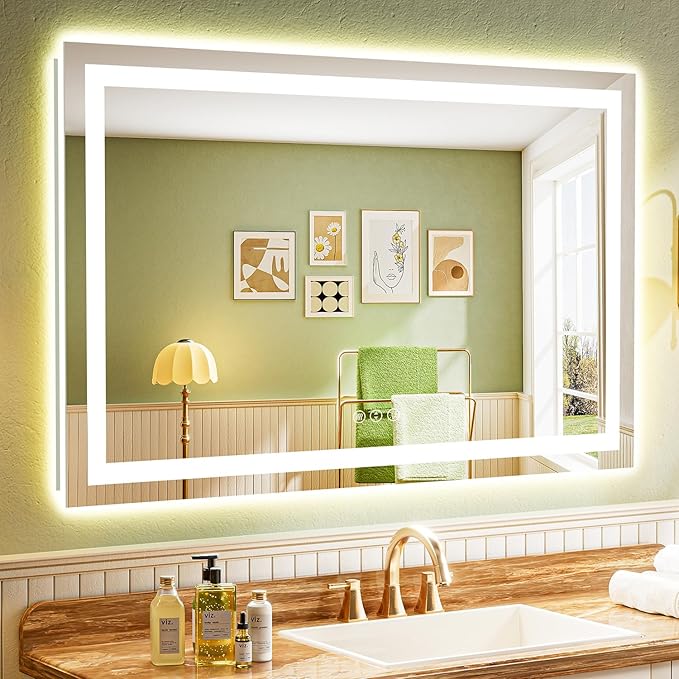 50x32 Inch LED Bathroom Mirror by YEELAIT