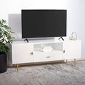 SAFAVIEH Genevieve TV Stand for up to 65" Flatscreen – White & White Washed by SAFAVIEH