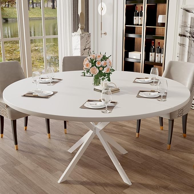 47.24" Round Dining Table, Modern Dining Room Table - Image 8