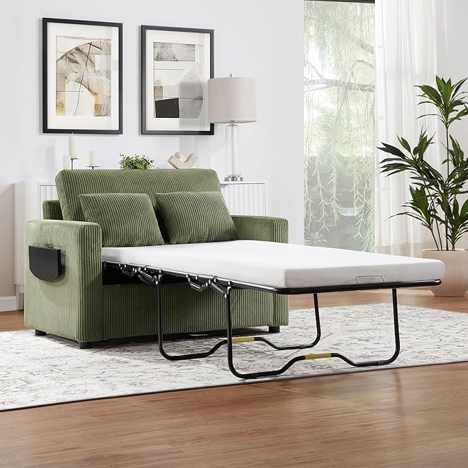 Twin Size Sofa Bed 47.2" Sleeper Sofa Loveseat Sofa - Image 5