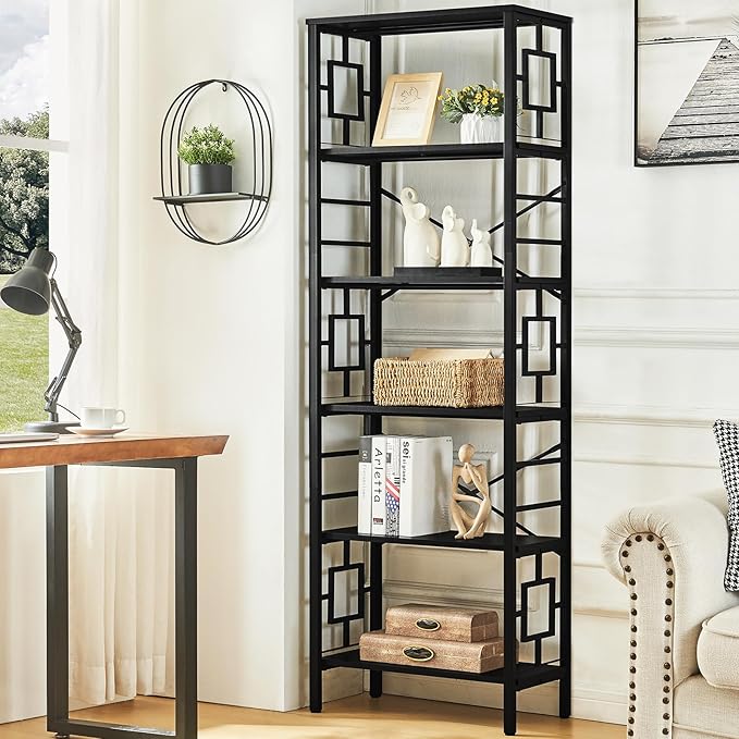 HOMISSUE Tall Bookshelf, Industrial Bookshelf - Image 4