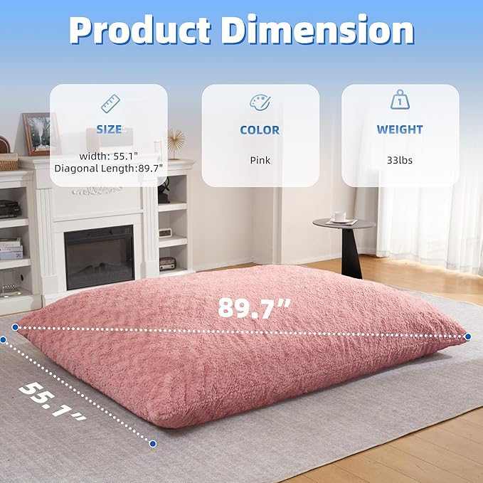 HABUTWAY 4 in 1 Bean Bag Chair, Giant Memory Foam Filling Bean Bag Sofa - Image 2