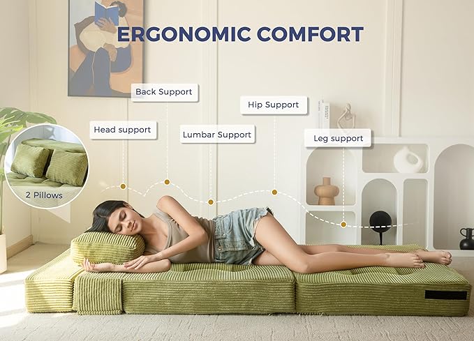 MAXYOYO Convertible Sofa Bed, Fold Out Loveseat Sleeper Sofa - Image 9