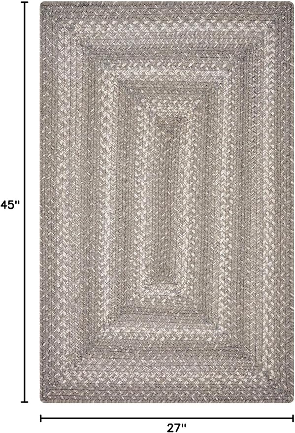 Grey Cloud Small Braided Rug, 27x45 Rectangle - Image 2