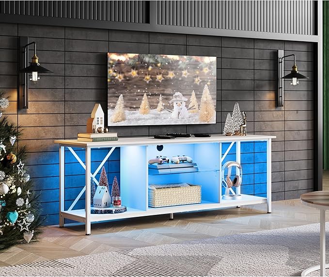 WLIVE TV Stand up to 65 Inch TV, Industrial TV Console - Image 2